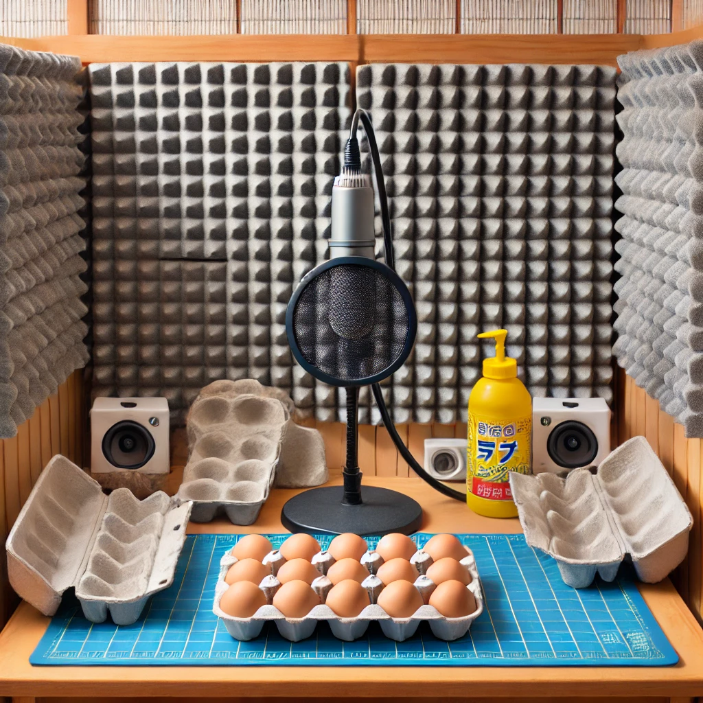 録音の反響を防ぐ100均吸音術