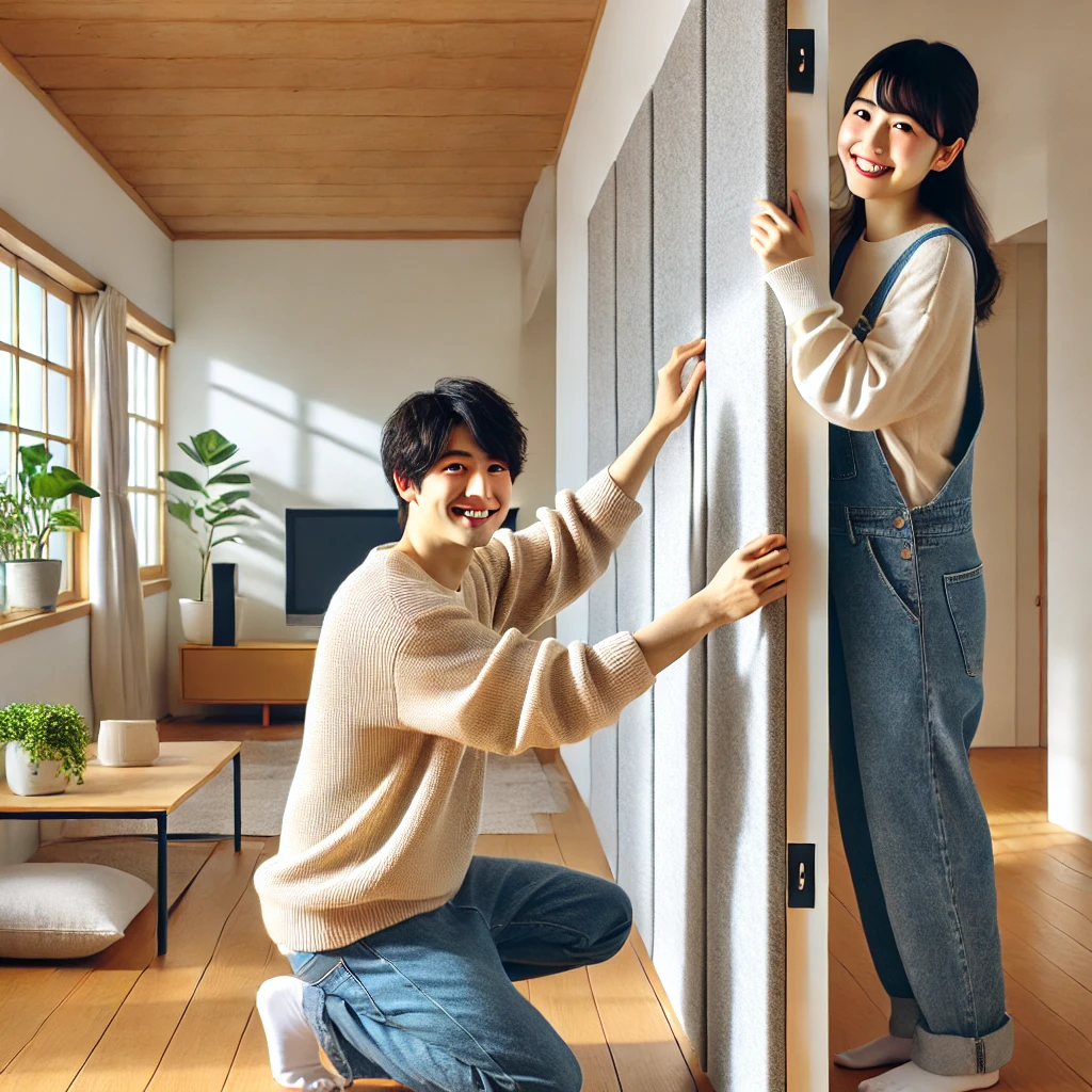壁の反響音は吸音材で対策する