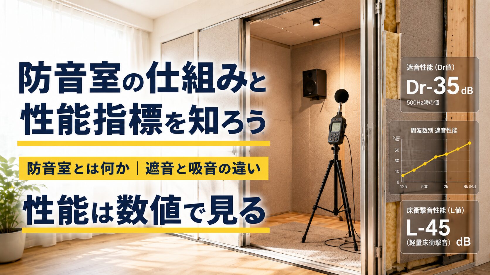 防音室の遮音性能を測定して数値で確認する見出し画像