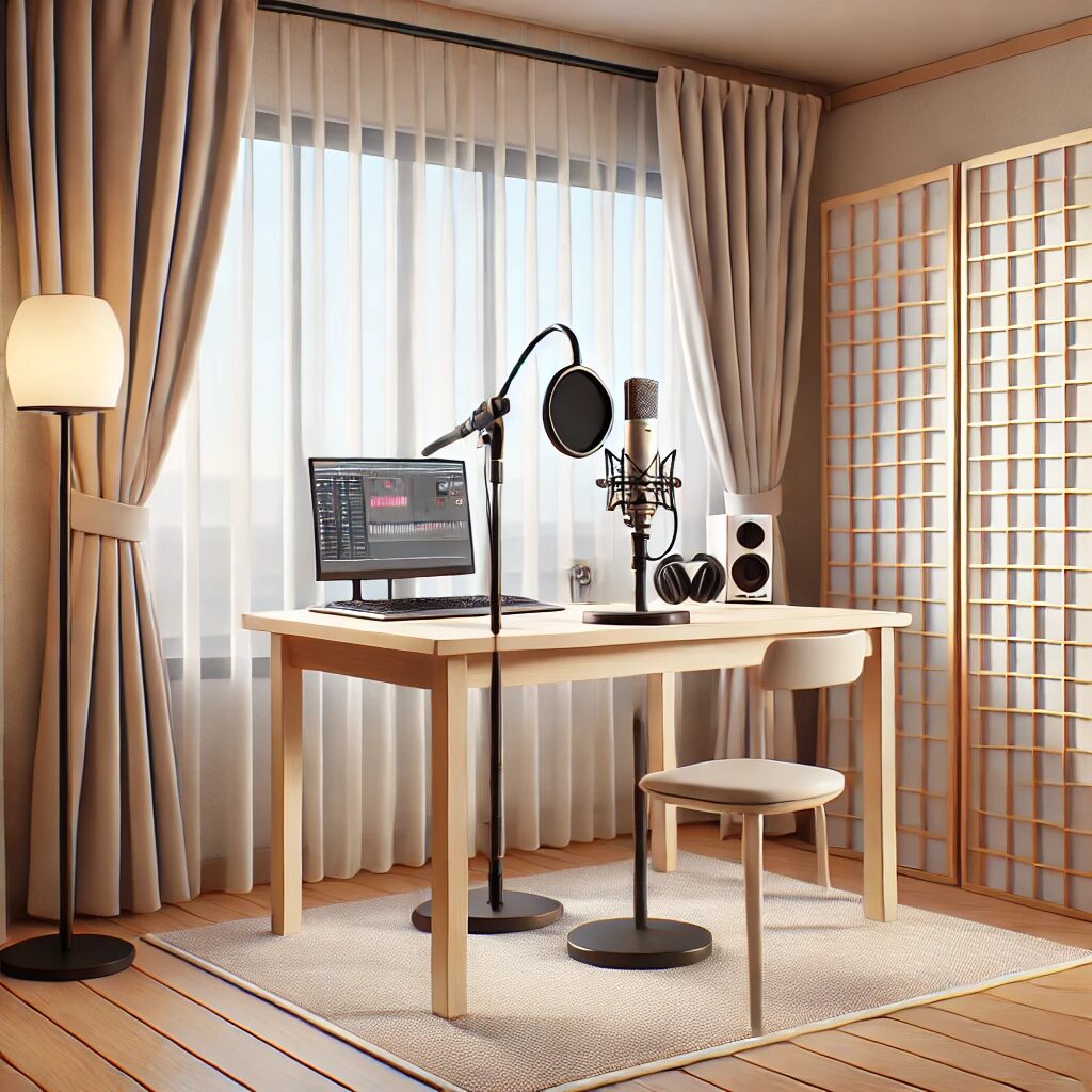 マイクやカーテンを活用した手軽な環境作り