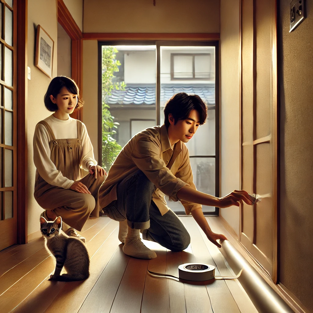 ドアの隙間を埋めるテープの効果的な使い方