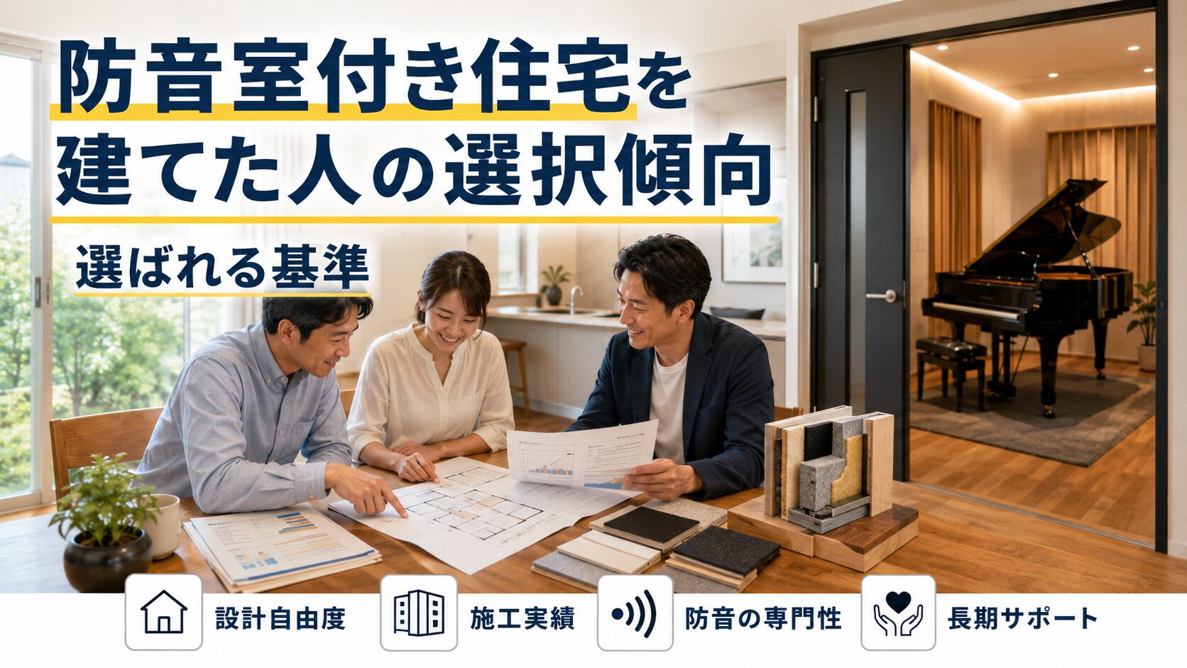防音室付き住宅のメーカー選びで重視される基準