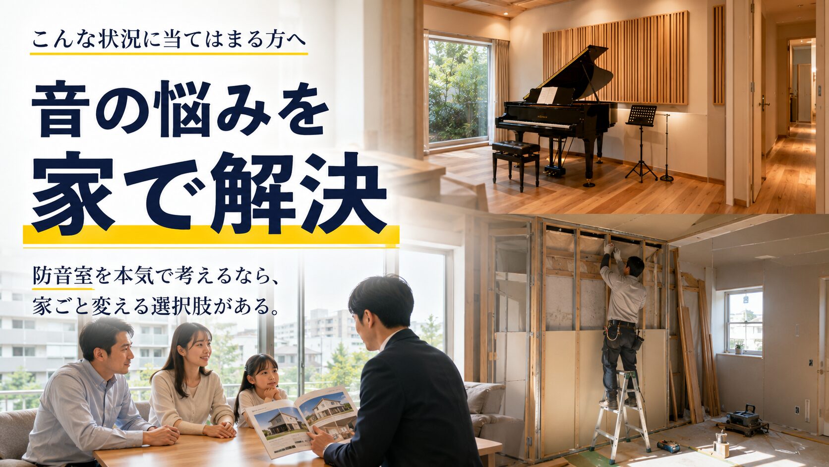 新築や増改築や住み替えで防音性能を考える人向けの画像