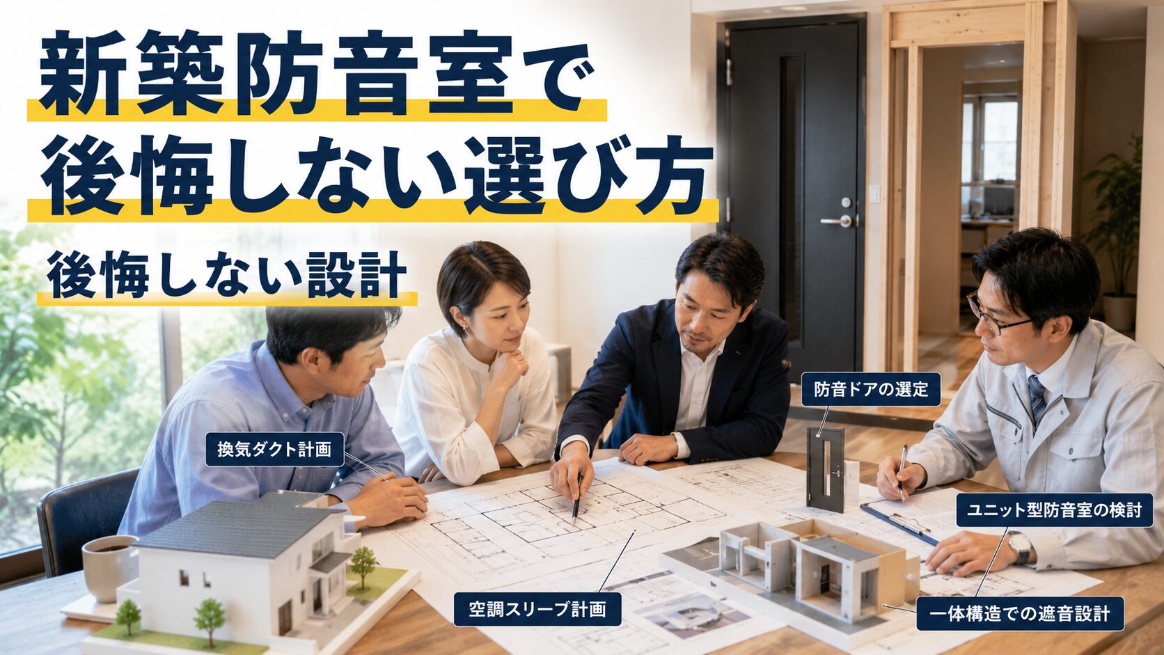 新築防音室で後悔しないために設計段階で確認する様子