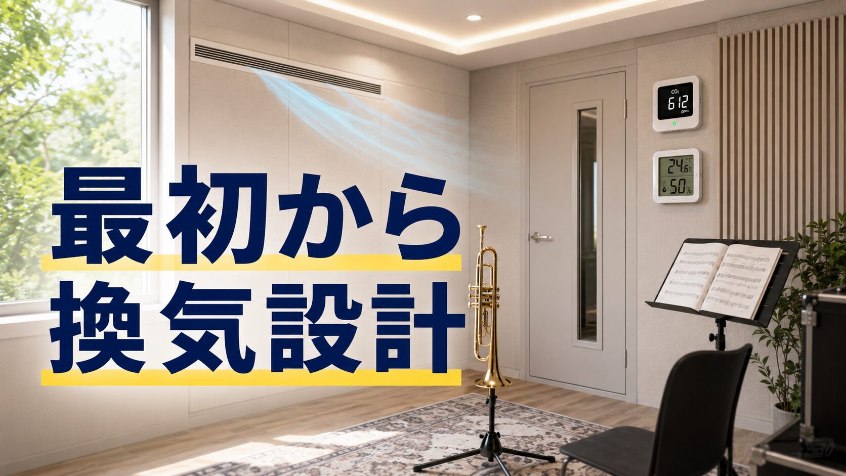 防音室の換気と遮音を最初から設計する重要性を示す画像